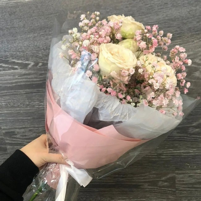 Букет цветов "Белоснежная вуаль"